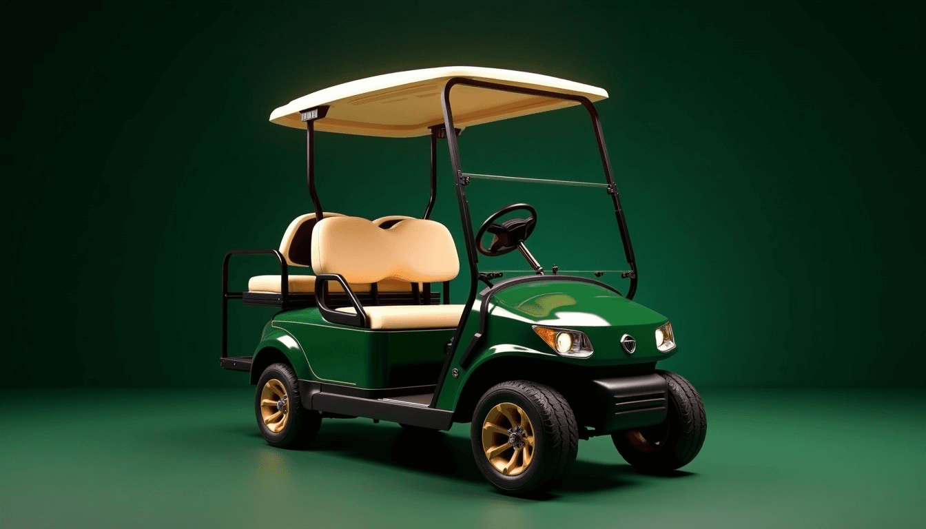 Illustrative rendering of the QCar Birdy prize golf cart